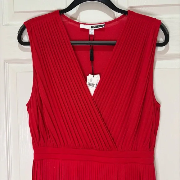 NWT Anthropologie x Tracy Reese Pleated Red Midi Sleeveless Dress | sz M - Picture 6 of 17